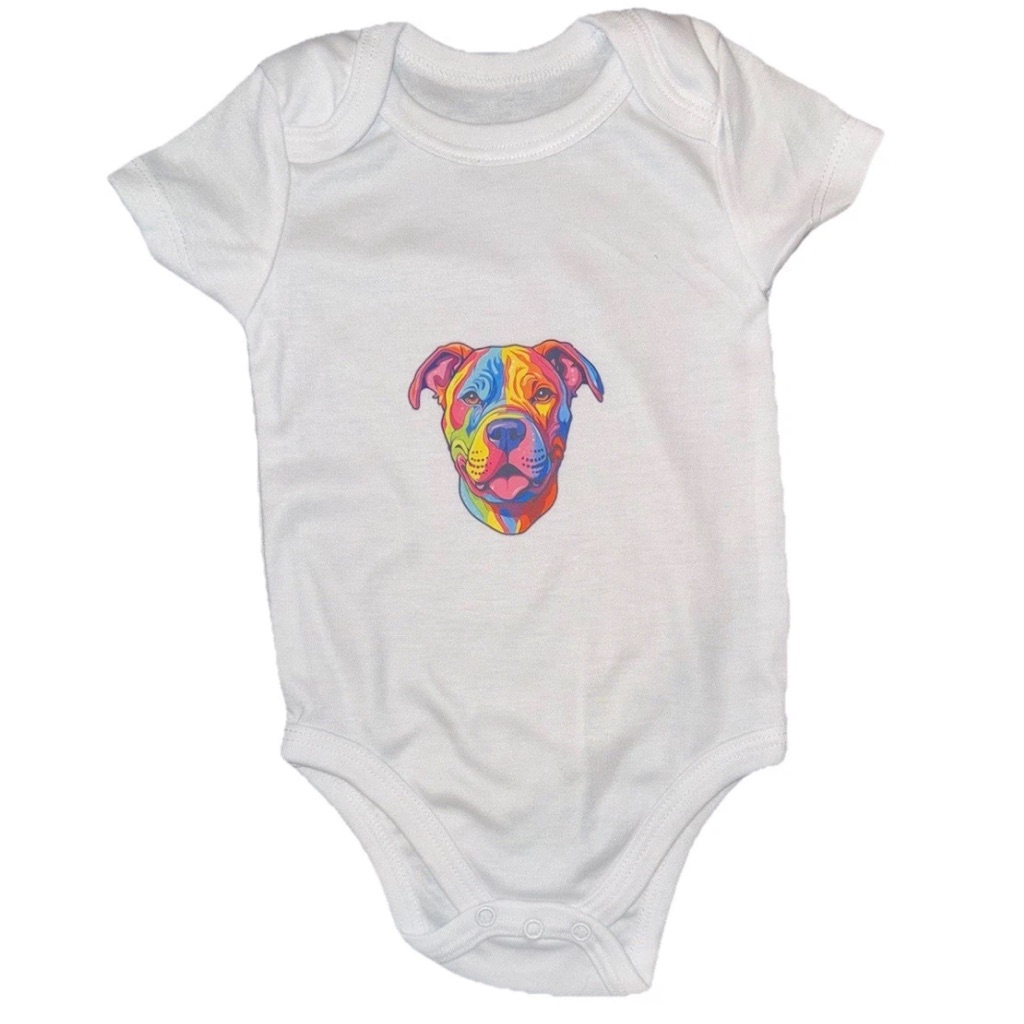 Unisex White Baby One Piece Bodysuit With Graphic Design 3-6 Months